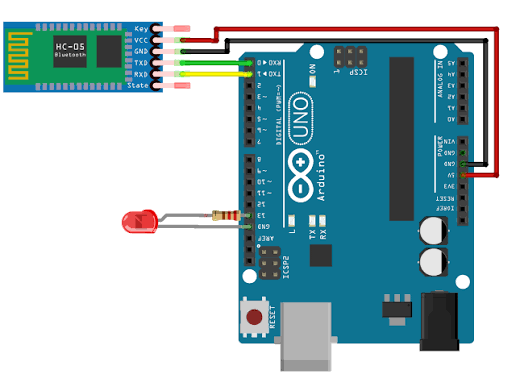 Voice Control LED Using Bluetooth circuit diagram